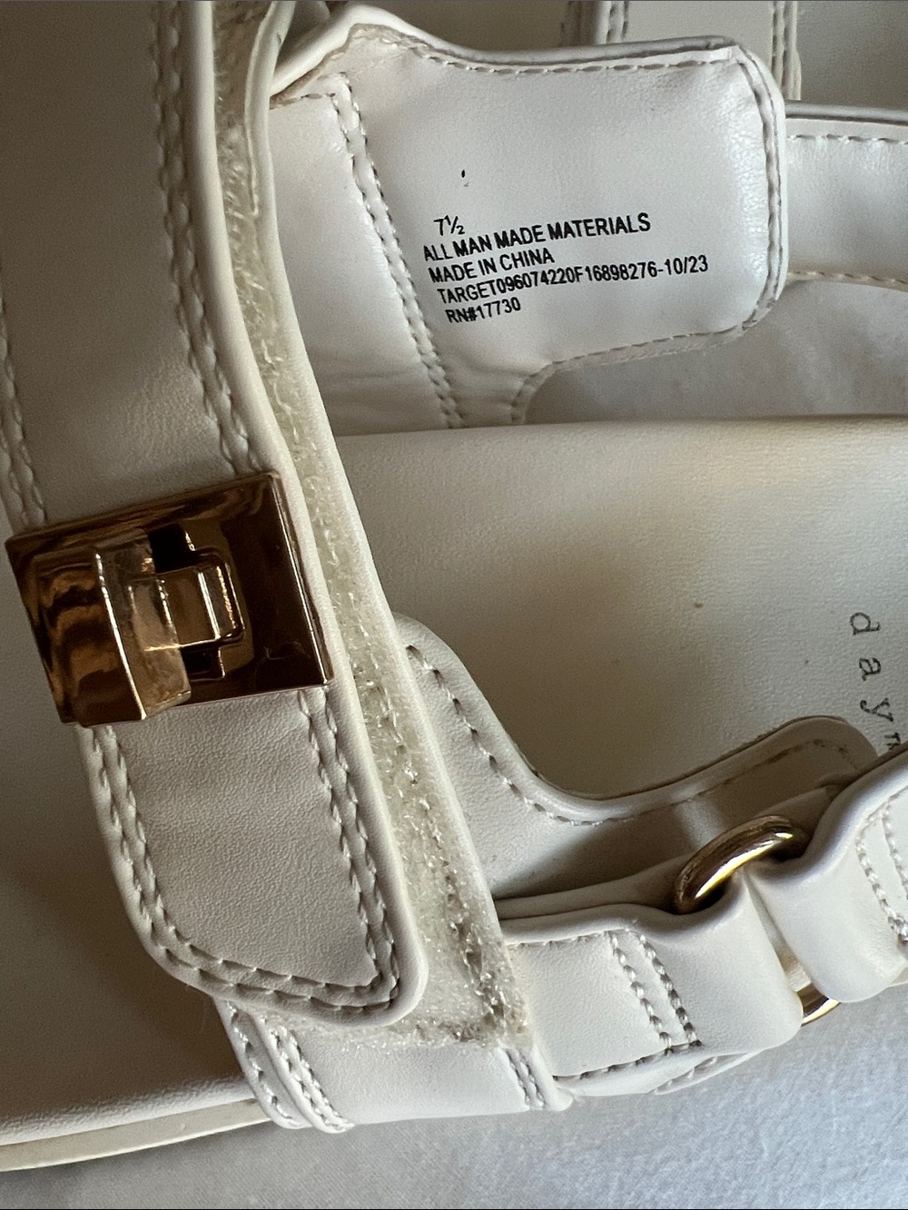 a new day White Strappy Sandals with Gold Buckles - Picture 4 of 4